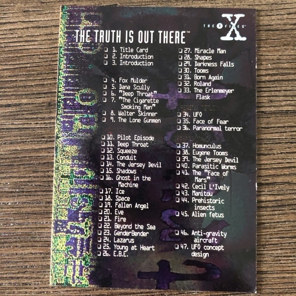’95 The X-Flies trading card: The Truth is Out There #72 - Picture 1 of 2